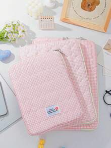 1件粉色格子印花轻便电脑内胆包，适用于11/13/15英寸电脑、笔记本电脑、平板电脑，可作为内胆包使用。适用于iPad Air 13、M3、Pro 11、M4、A16等11/10代、10.5/10.2/9.7英寸平板电脑，也可用于13/15英寸笔记本电脑。这款防震内胆包是白领和学生的必备收纳用品，也是返校礼物的理想之选。 - 粉色 - 查看 2