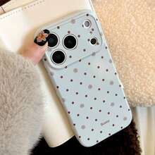 Ốp lưng mềm Kavenfort 1 cái họa tiết chấm bi hoa hồng, tương thích với iPhone 17 Pro Max, 16, 13 inch, kiểu dáng cổ điển, hình học, phong cách Hàn Quốc, thanh lịch, tối giản, tươi mới, độc đáo, nữ tính, phong cách . - Sương mù biển xanh - Xem 3
