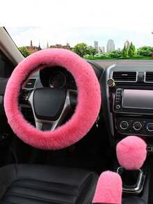 3pcs Plush Cute Car Steering Wheel Decoration Set