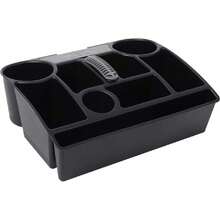 Organizador de asiento de vehículo con asa de transporte, 2 portavasos grandes, 10 compartimentos, almacenamiento adicional oculto, se adapta a la mayoría de vehículos, fabricado en Estados,37628540 - A - Ver 2
