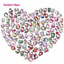 12/30个/套随机图案鞋饰，PVC材质，可用作沙滩包装饰、鞋子配饰挂件，生日、圣诞节、情人节、万圣节派对礼物创意 - 彩色 - 查看 10