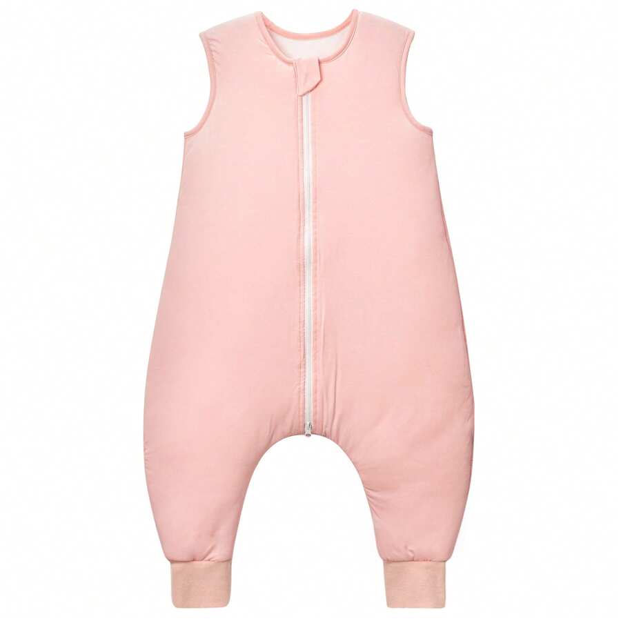 人造丝材质带脚幼儿睡袋，适合12-36个月宝宝，2.0 Tog超柔软幼儿睡袋，1-2岁学步睡袋，带腿可穿戴毯子 - 粉色 - 查看 1