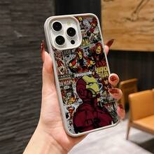 Marvel Patterned Phone Case, Iron Man, , Hulk, Thor, Hawkeye, Black Widow, Thanos, Avengers. Compatible With IPhone 17 ProMax, 17Pro, 17Air, 16, 15, 14, 13, And 12 Pro Models, With Shockproof Protection. A Unique Gift For Marvel Fans, Friends, Birthdays, Holidays, And Special Occasions. Great Gift Option For Anyone Who Loves Superheroes. - 藍色 - 查看 7