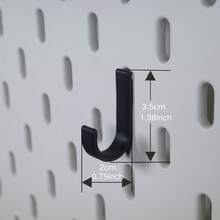 3 Packs Heavy-Duty 3D Printed Pegboard Hooks | Premium PET Material J-Hooks In Sleek Black & White | High-Weight Capacity Minimalist Wall Organizers For Tools, Utensils, & Small Items | Versatile Storage Solution For Workshop, Garage, Office Desk, Kitchen, Or Bedroom - Multicolor - View 2