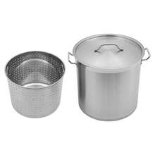 ZhdnBhnos Cooking Pot Set, Stainless Steel Soup Pot Set With Lid And Draining Bucket, Tabletop Round Stainless Steel Cooking Pot, Commercial Cookware For Homes, Hotels, Restaurants - Variant,3 - View 1