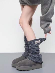 1 Pair Y2K Retro Faux Fur Fuzzy Leg Warmers, Candy Color Tie-Dye Warm Dance Subculture Gothic Style Leg Warmers - Multicolor - View 8