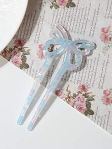 1pc Cute Bow U-Shaped Hair Clip: Suitable For Ages 14+, Perfect For Daily Wear, As Well As Valentine's Day, School, Weddings, And Hair Accessories., Head Accessories, Headpiece, Combs, Side Comb - Multicolor a - View 11