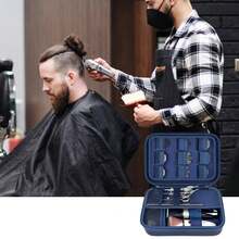 Barber Accessories Bag For Clippers And Supplies, Men Hair Trimmers Box, Portable Clipper Storage Holder Organizer For Hair Cutting, Guard Grooming Kit And Barbers Supplies (Bag Only) - 藍色 - 查看 6