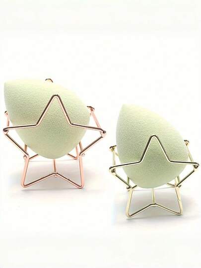 Soporte en forma de gato de metal para esponja de maquillaje - Estante de secado para borlas de maquillaje de tocador