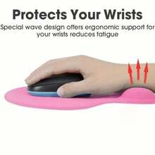 1 Piece Of Ergonomic Rabbit Shaped Mouse Pad With Gel Wrist Support, Non Slip Rubber Base And Smooth Surface For Precise Control - Ideal For Office And Games, Compatible With Notebook And Desktop Comp - 粉色 - 查看 6