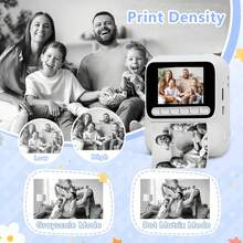 儿童即时打印相机，拍摄即印，益智拼图玩具，便携式旅行相机，带视频和音乐功能的数码自拍相机，3-12岁儿童的完美礼物 - 彩色 - 查看 5