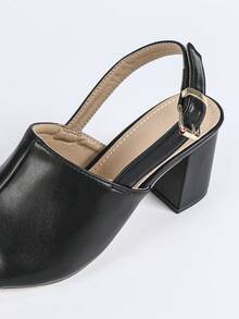 Sandales à talons hauts d'été pour femmes, chaussures noires printemps/été, chaussures élégantes pour femmes, sandales à talons hauts sexy et à la mode, sandales à bout ouvert, talons hauts noir pur, sandales à bout rond, sandales à talons blocs pour femmes, chaussures de mariage et de mariée, chaussures à talons épais, chaussures noires, sandales pour femmes, chaussures noires pour femmes, sandales à boucle monobloc, sandales affinantes pour femmes, sandales à talons pour rendez-vous, fête, soirée, port extérieur, couleur unie, vacances, talons mi-épais, chaussures minimalistes pour femmes - Noir - Voir 9