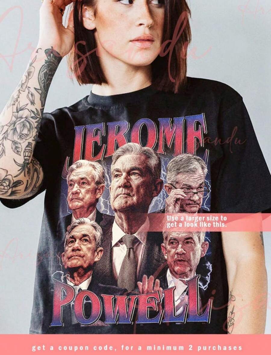 Limited Jerome Powell Vintage Shirt, Gift For Women And Man Unisex Tshirt - màu đen - Xem 1