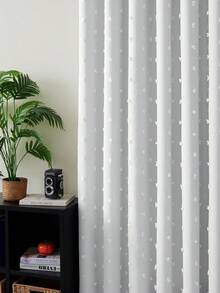 1pc Double-Layer Blackout Curtain With Metal Rings, Available In Beige, Pink, Gray, Dark Gray, Green, Double-Layer Thermal Insulation, Top Metal Rings For Easy Hanging - Suitable For Living Room, Bedroom, Office, Holiday Decor, All Seasons - Light Grey - View 4