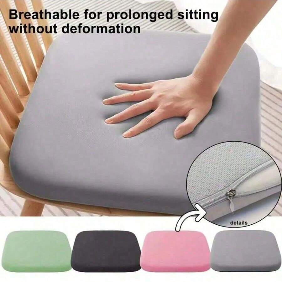1pc 4D Memory Foam Seat Cushion, 4cm Thick, Super Soft Ergonomic Design, Breathable, Suitable For Office Chairs And Car Seats, Home/Office Dual Use, Polyester Fabric, Comfortable, Contoured To Body Shape, High Density Foam, Ideal For Professionals Using Desks And Chairs. - Multicolor - View 1