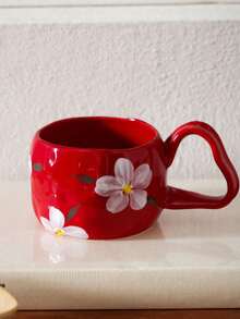 1pc 350ML Ins Aesthetic High Capacity Squeeze Drinking Mug, Suitable For Breakfast, Milk, Oatmeal, Tea, Office, Daily Water, Juice, Afternoon Tea, Coffee, Gifts For Friends, Boyfriend/Girlfriend, Family - 彩色 - 查看 12