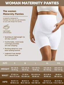 Suprenx Maternity Shorts With High Waist And Expandable Abdominal Support Panel, Christmas Edition - White - View 6