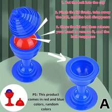 3 套，耐用塑料材质，魔术道具，派对道具，破损物品修复，红球变蓝球，小球消失，尺寸分别为 1.57 英寸 * 3.74 英寸、1.57 英寸 * 3.34 英寸、3.54 英寸 * 1.96 英寸，魔术表演，派对娱乐，趣味魔术，视觉错觉，高品质魔术道具，轻便道具，幻影球，消失效果，适合魔术爱好者和恶作剧者。 - 彩色 - 查看 3