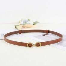 1pc Women's Adjustable Decorative Waist Belt, Can Be Paired With Dresses, Suits, Sweaters, Simple Thin Waist Belt, Korean Style - 黑色 - 查看 6