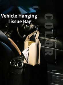 Portable Creative PU Leather Tissue Box Holder, Suitable For Car, Home, Office - Can Be Hung On Backseat, Kitchen, Bathroom And Bedroom For Napkin Dispenser