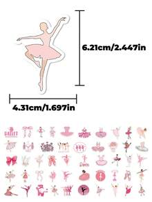 50pcs Ballet Stickers Creative And Exquisite Designs Perfect For Scrapbooking Supplies, Water Bottles, Notebooks, Suitcases, Desks, And Gift Decorations - Fun Stickers