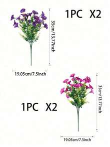 2/4/10pcs Colorful Artificial Floral Plants Set, Including Silk Daisy, Eucalyptus, Morning Glory Hanging Baskets, UV-Resistant, Suitable For Outdoor Decor, Garden, Patio, Wedding, Summer Decor, Home Decor, Living Room, Bedroom, Tabletop, Wall Decor, Vase Filler - Two Colors - View 7