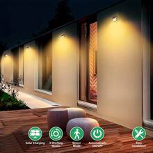 70 LED Solar Powered Flood Light, Warm Light Mode, IP65 Waterproof, 3 Lighting Modes. Suitable For Garden, Pathway, Corridor And Patio Lighting. Ideal Gift For Halloween And Christmas. - Warm Light - View 4