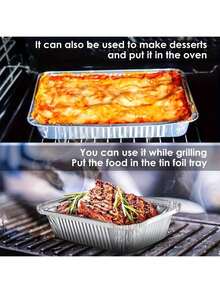 5/10/20pcs Heavy-Duty Aluminum Foil Boxes - Non Stick, Disposable Breadboard, Suitable For Baking, Baking, Grilling, Steaming, Holiday Cooking - Very Suitable For Foods Such As Egg Tarts And Cakes - Essential Kitchen And Baking Supplies, Back To School Season, Party And Holiday Essentials, Decorations, Kitchen Supplies, Outdoor Supplies, Picnic Travel Essentials, Very Convenient - Silver - View 4