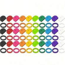 20个带编码按钮识别环的钥匙扣，现代设计，经久耐用，可用于标记您的钥匙 - 彩色 - 查看 2