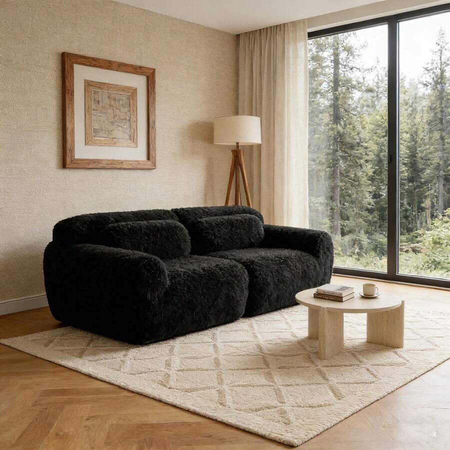 Soffor och soffor - Svart + Plysch + 2-sits - Visa 1