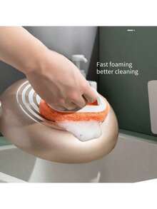 Reusable Scouring Pad - Handled Kitchen Pot Brush, Easy Cleaning And Disinfection - Washable And Wipeable; Essential Household Cleaning Brush