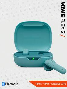 Wave Flex 2 Wireless Bluetooth Earbuds With Active Noise Cancelling, 40h Playtime, JBL Pure Bass Sound, Smart Ambient Technology, IP54 Water And Dust Resistant, Multi-Point Connection - Blue - View 9