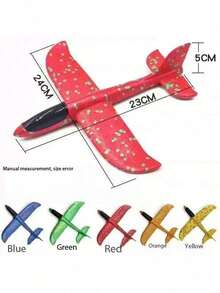 1个巨型泡沫滑翔机玩具 - 红蓝旋转投掷飞行游戏，沙滩、公园、后院户外飞行玩具，无需电池，复活节、圣诞节、万圣节生日礼物，星云设计，玩具 - 彩色 - 查看 8