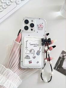 彩绘小狗蛋糕透明卡套软硅胶全包覆保护手机壳，附赠串珠手链配件，兼容 17 Pro/17 Air/17/17 Pro Max、16/11/16 Pro/16 Plus/16 Pro Max/16e、Galaxy S25/S25 Plus/S25 Ultra、A16/A36/A26/A56/A50/A12/A32/A52/A72、11/12 Pro/12/12X/13 Pro/14 Pro/15 Pro、10/9/Note 9/12C/Note 11 Pro/Note 8 Pro - 彩色 - 查看 5