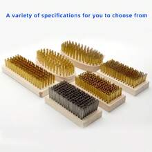 Square Copper Wire Brush, Steel Wire Brush, Grinding Rust Removal Cleaning Brush, Industrial Decontamination Descaling Brush, Mesh Roller Brush - Multicolor - View 4