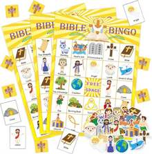 ADELULU 30 Players Bible Bingo Game For Kids - Vacation Sunday School Christian Church Game - Activities Easter Gifts Family Open Day Supplies - ColorC - 查看 1