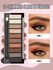 Misslyn 必备眼影盘，高显色度哑光和珠光色调，持久显色，易晕染粉状质地，色彩自然鲜艳，丝滑柔润，附赠眼影刷，彩妆品牌，面部彩妆，适合女性和女孩，冬季必备，Y2K风格，时尚百搭，生日/情人节/派对/新年礼物之选，精选配色，无动物实验，纯素配方。 - #62 - 查看 5