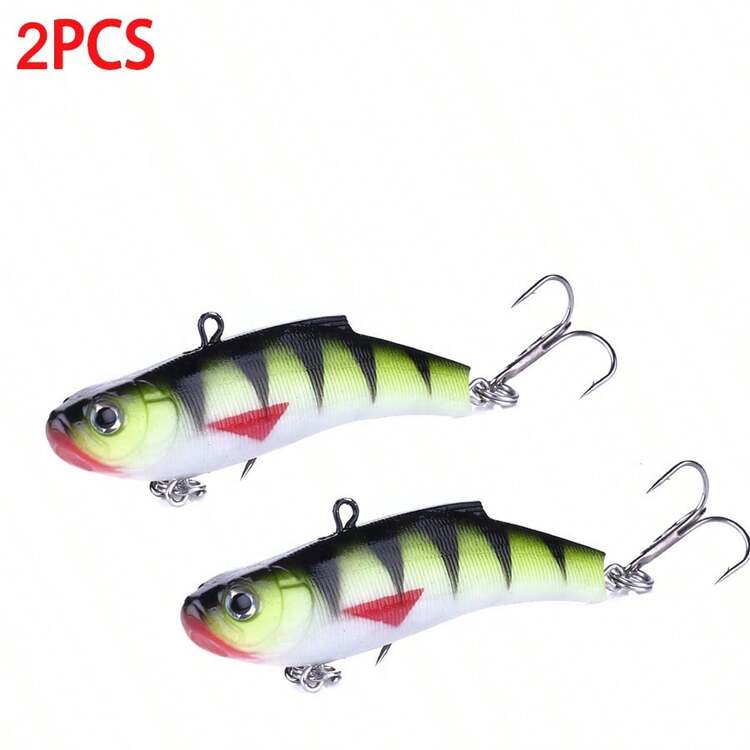 HENGJIA 2 st vinterisfiskedrag 7 cm 17 g sjunkande wobbler konstgjord mjuk VIB vibrationsbete crankbait abborre öring karpfiske - Multifärgad - Visa 13
