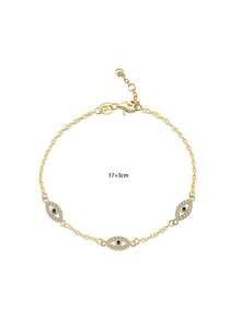 1pc S925 Sterling Silver Luxury Fully Paved Diamond Devil's Eye Bracelet, Fashionable Personalized Design, Versatile, Exquisite Eye-Shaped Bracelet Gift For Women - Devil's Eye - View 6
