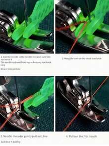 1-6pcs Sewing Machine Threader - Easy Automatic Threader, Fish-Shaped Threader, Suitable For Small Needles, Embroidery, Sewing Crafts And DIY Arts - Easily And Quickly Thread Your Hand Sewing Needles! Mini Sewing Machine With Hook Threader, Fish-Shaped Thread Guide Threader. - Multicolor - View 9