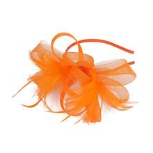 1pc Fascinators Hat Mesh Ribbons Feathers On A Headband And A Clip Tea Party Headwear For Girls And Women,Holiday,Festival - Multicolor - View 12