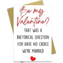 1pc Funny Couple Card With Envelope, Humorous Valentine's Day Greeting Card For Husband And Wife, Romantic Anniversary Card Gift For Spouse - Multicolor - View 5