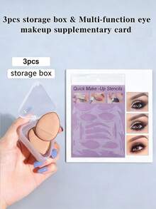 Precision Eye Makeup Set, Includes 4 Synthetic Makeup Brushes (Angled Eyeliner Brush, Fine Eyeliner Brush, Eyebrow Brush, Ultra-Fine Eyeshadow Brush) To Help You Precisely Create Eye And Brow Looks. Also Comes With Reusable 5-In-1 Silicone Makeup Stencil: Eyeliner Template + Eyebrow Template, Even Beginners Can Easily Create Delicate Eye Makeup. Affordable Price, Versatile Functions. Ideal For Daily Makeup, Travel, And A Great Christmas Gift For Makeup Lovers. - Multicolor - View 1