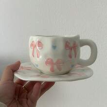 Tasse en céramique peinte à la main avec soucoupe, tasse à café, tasse à thé pour la maison/le bureau, convient pour le jus, le lait, le café - cadeau d'anniversaire et de fête, cadeau pour la famille, cadeau pour lui, service de tasses à café en céramique - Choix multiple - Voir 12