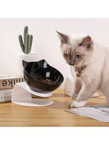 Elevated Cat Bowl - Neck Protection High Stand Bowl - Tilted Transparent Cat Bowl - Non-Slip Base - Dog Food Bowl - 1L - View 3