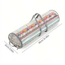 Bolsa de almacenamiento transparente para papel de regalo, material de PVC, con asa blanca, caja de almacenamiento cilíndrica conveniente. Bolsa de almacenamiento de papel de regalo de Navidad, bolsa de almacenamiento de tubo de papel de fiesta, bolsa de regalo con cremallera, bolsa de almacenamiento de regalo transparente impermeable y a prueba de polvo, bolsa de almacenamiento de papel de regalo de Navidad, decoraciones navideñas, bolsa de regalo de fiesta individual - Negro - Ver 10