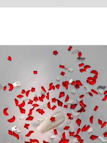 100颗/包迷你平底锆石美甲装饰品，多种形状，包括心形、方形、超闪亮白色微型锆石美甲宝石，流行美甲用品 - 彩色 - 查看 19