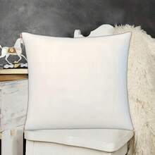Square Pillowcase, Polyester Linen Velvet Pattern, Zippered Throw Pillowcase, Sofa Cushion Cover - White - View 3