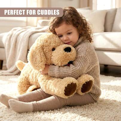 The Magic Toy Shop 28" Jumbo Plush Puppy Giant Dog Lying Soft Stuffed Cuddly Teddy Toy Lifelike Cute Puppy