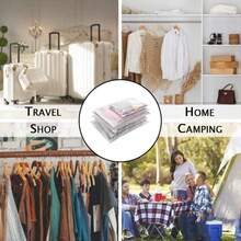 2/3/5/10pcs Travel Storage Bags, Transparent PVC Clothes Organizer Bags, Waterproof Zipper Lingerie Packing Cubes, Transparent Sealed Underwear Storage Boxes, Travel Luggage Bags - White - View 9